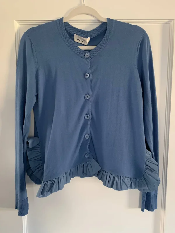 Women's Clothing Online Women's Ruffle Cardigan In Blue