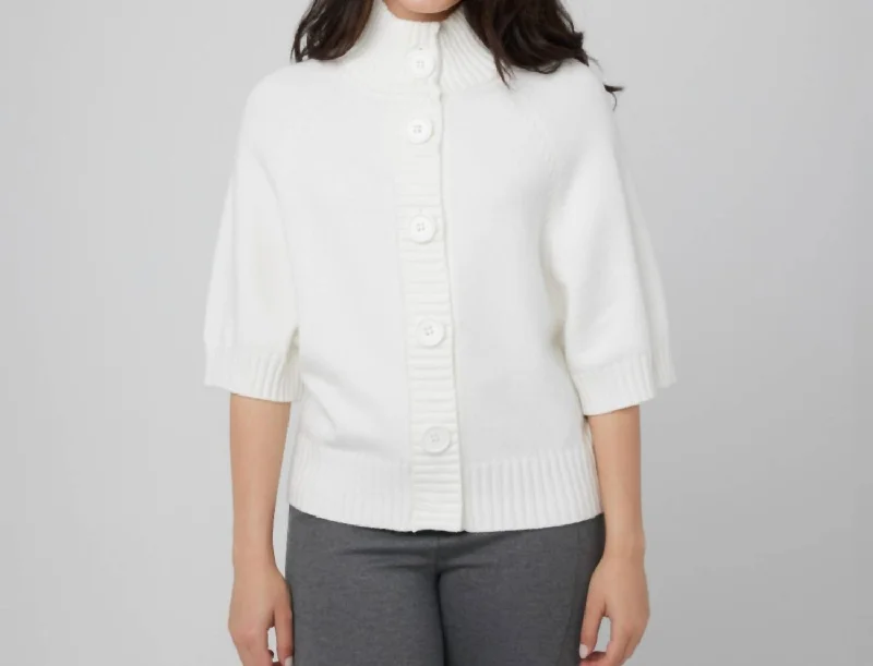 Women's Trendy Outfit Front Button Up Sweater In Off White