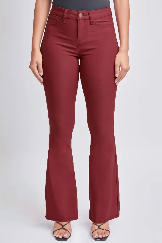 Summer Sale Hyperstretch High Rise Flare Denim In Dark Rose