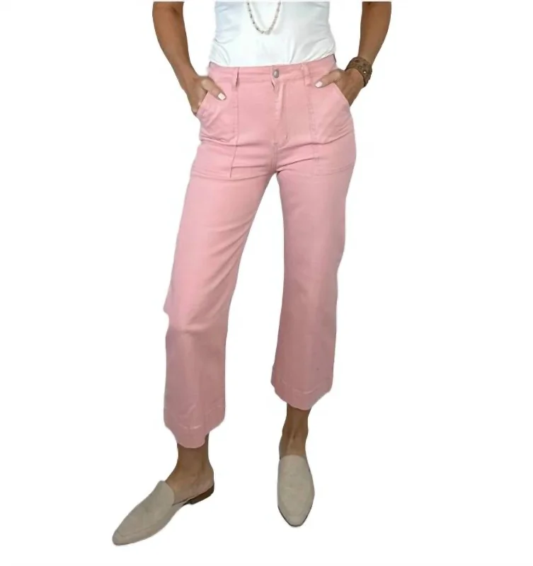 Holiday Discount Claire Cropped Cargo Pants In Pink