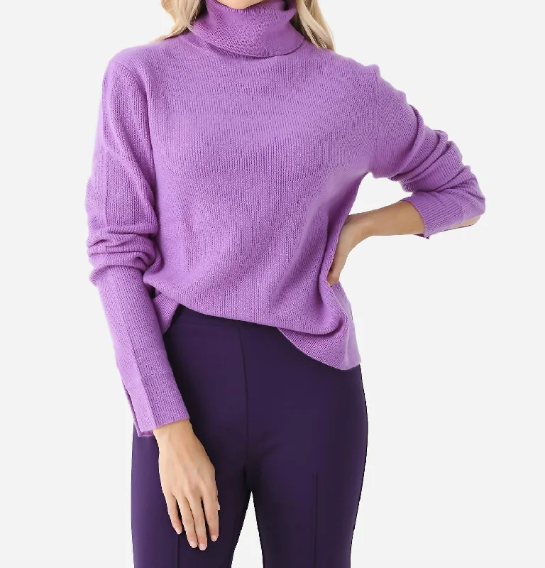 Women's Clothes Online Shopping Leslie Split Sleeve Sweater In Violet