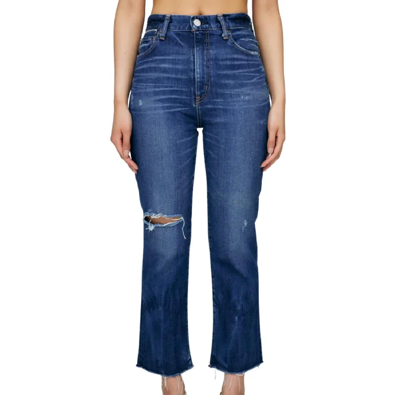 Online Boutiques Affordable Rhode Cropped Flare Jean In Dark Blue