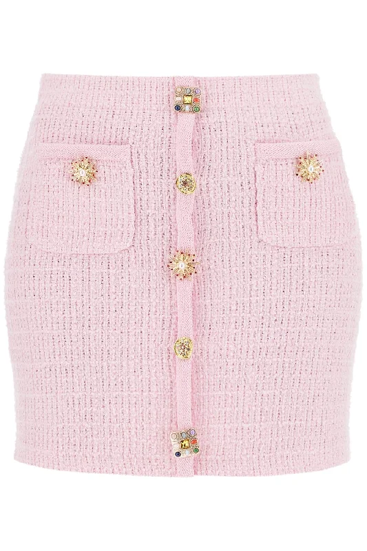 Everyday Women's Fashion Trends Self Portrait Women's 'Knitted Mini Skirt With Jewel Buttons