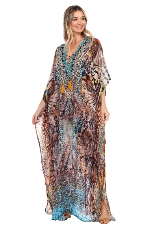 Cheap Women's Clothing Online Deja Long Lace Up Kaftan