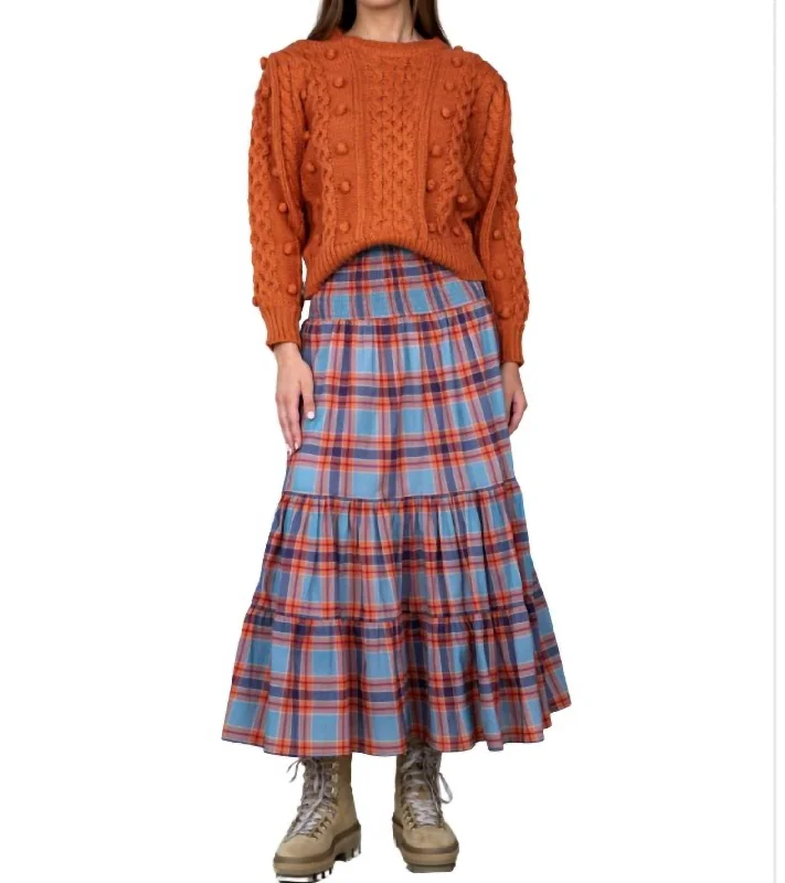 Comfortable Lounge Clothing Izzy Skirt In Vail Tartan