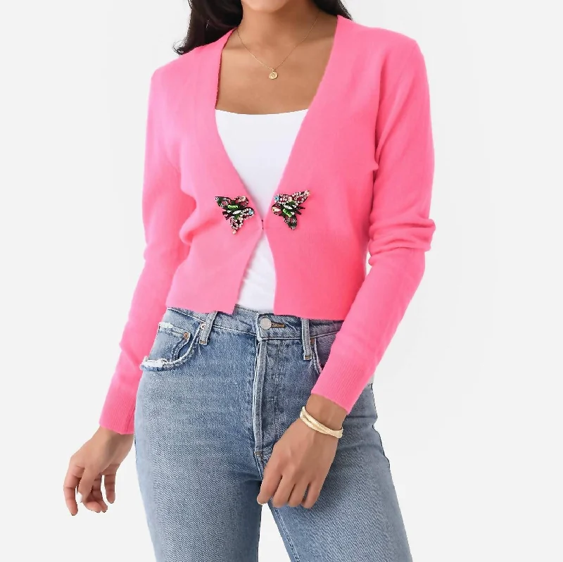 Women's Clothing Online Sale Pismo Beach Cardigan In Hot Pink