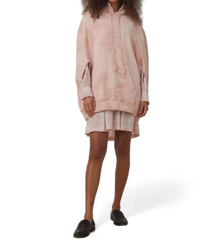 Women's Clothing For Travel Tie Dye Poncho In Blush Cloud