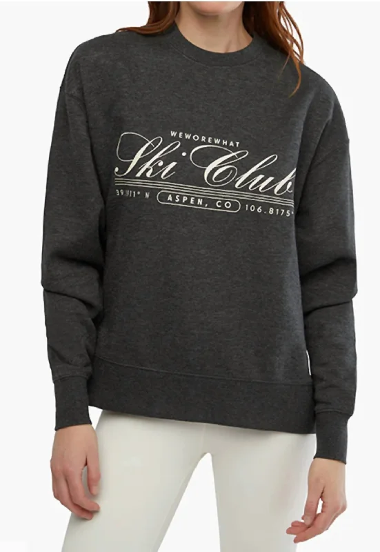 Women's High Street Fashion Ski Club Sweatshirt In Grey