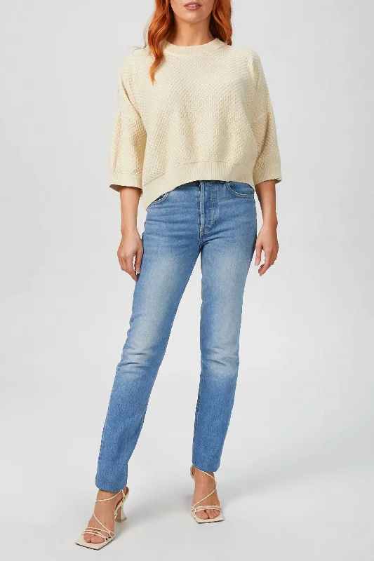 Casual Style for Busy Women Cropped Jumper In Ivory