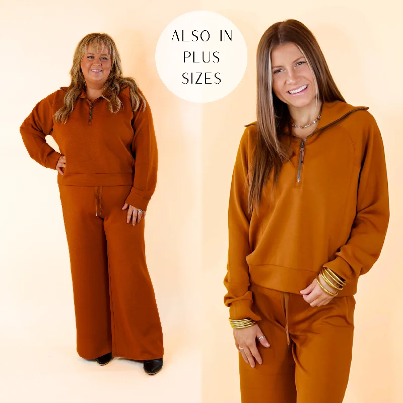 Women's Clothing For Special Occasions SPANX | AirEssentials Half Zip in Butterscotch Brown