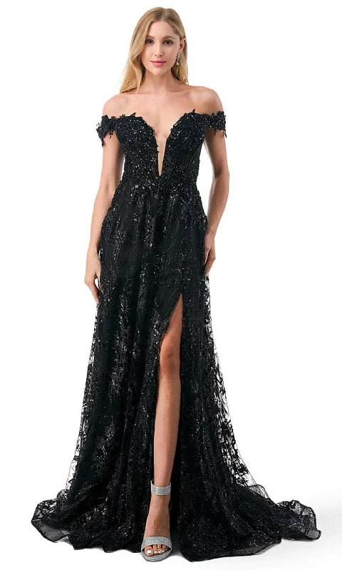 Online Clothing Boutiques Aspeed Design L2621 - Off Shoulder Evening Gown