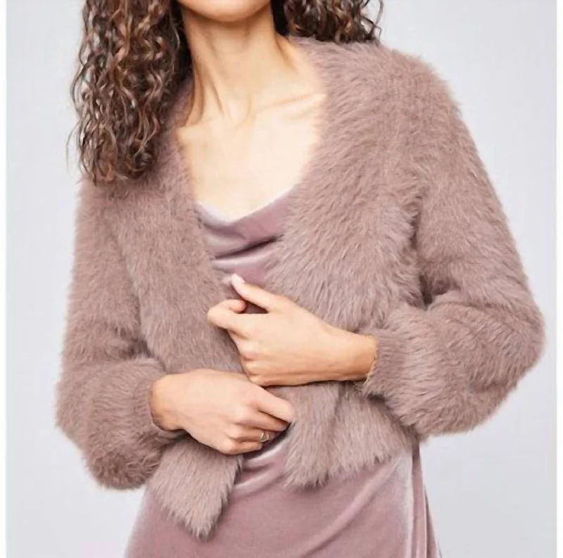 Discount Store Katherine Fur Cardigan In Fawn