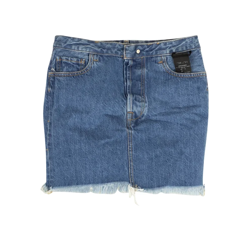 Women's Clothing Sale Unravel Project Wash Tulle Denim Mini Skirt - Blue