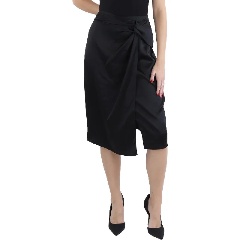 Women's Formal Wear Womens Satin Faux Wrap Mini Skirt