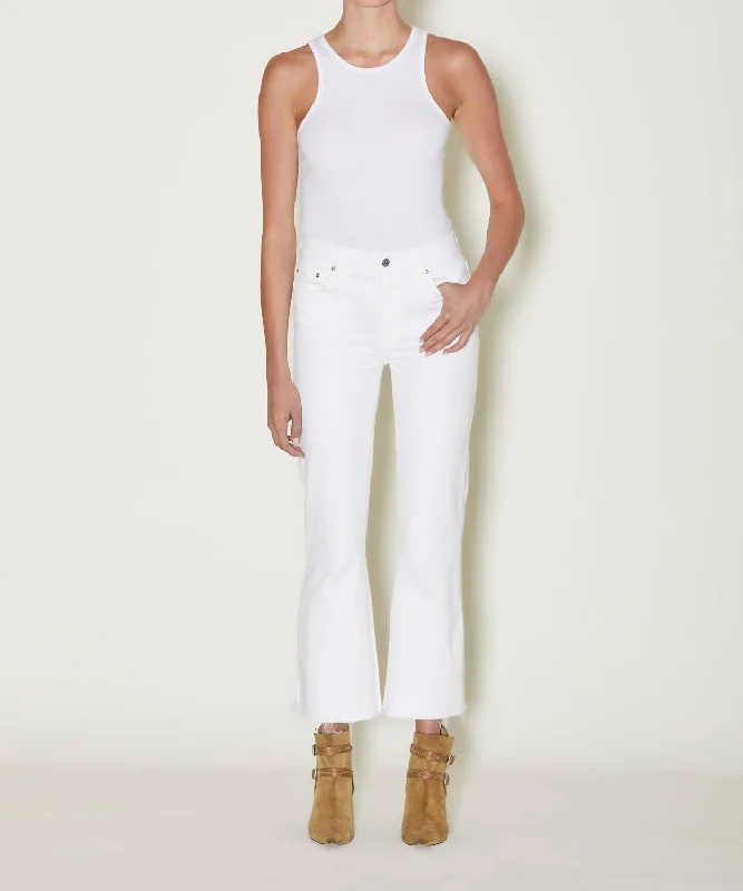 Clothes For Women Bella Crop Flare Jeans In White