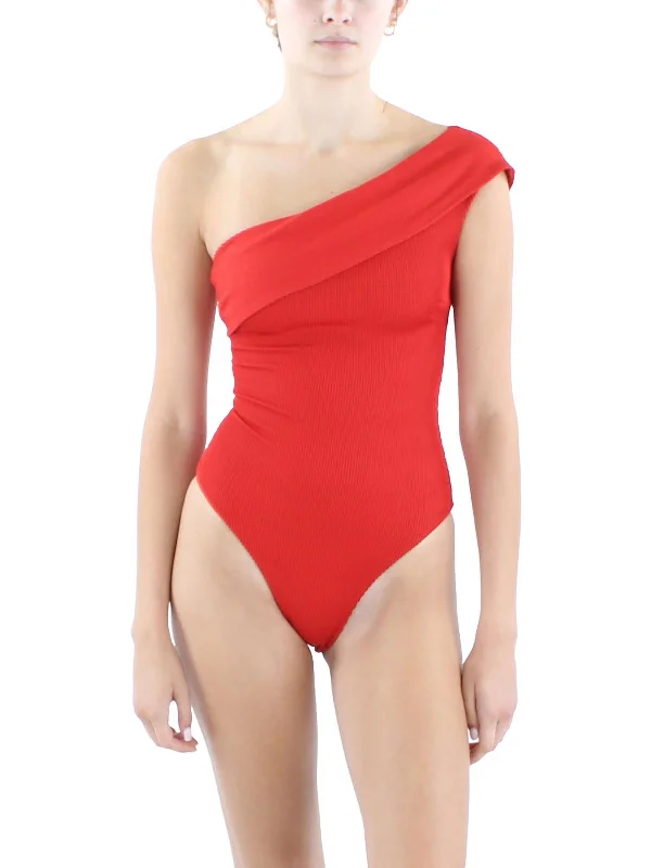 Sale Clearance Womens Ribbed Nylon One-Piece Swimsuit