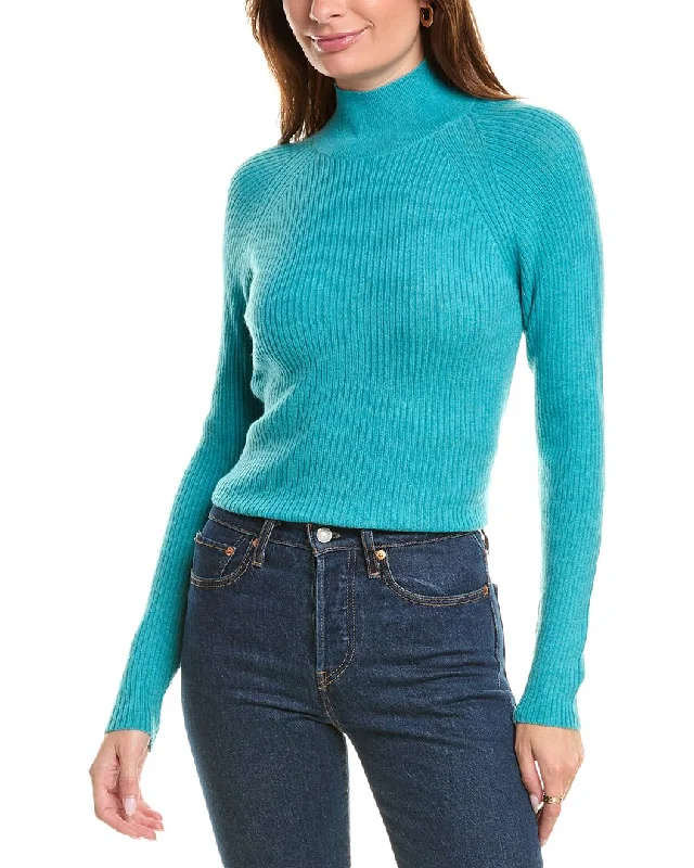 Women's Work Outfit For The Office Brodie Cashmere Wool & Cashmere-Blend Skinny Mock Neck Jumper