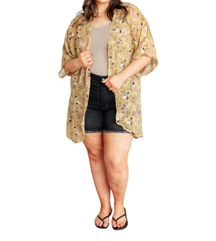 Affordable Fashion for Women Go Anywhere Floral Kimono In Multi Color