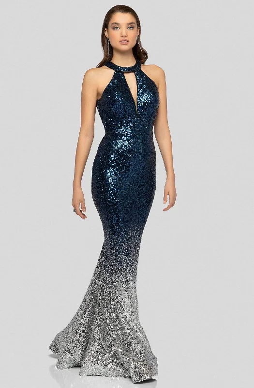 Timeless Women's Fashion Styles Terani Couture 1911P8177 - Sequined Cutout Gown