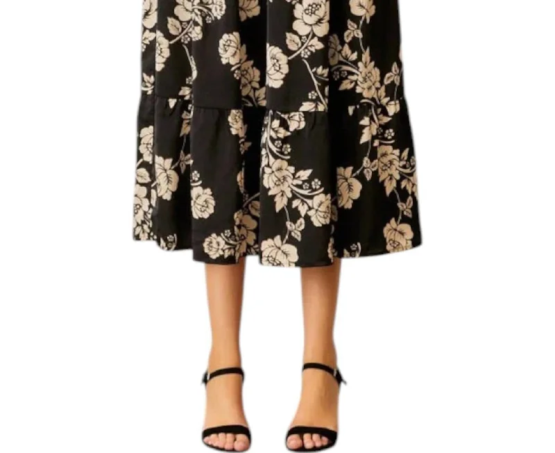 Women's Plus-Size Clothes Winter-Garden Satin Maxi Skirt In Black