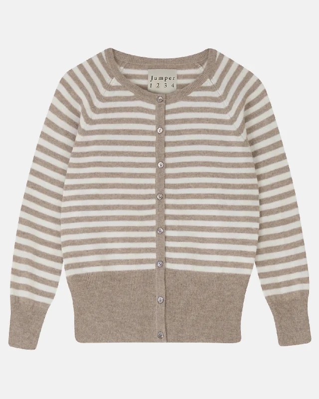 Flash Discount Women's Stripe Shrunken Cardigan In Light Brown