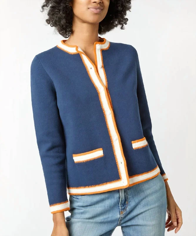 Women's Casual Apparel For Weekends Aubrey Cardigan In Navy