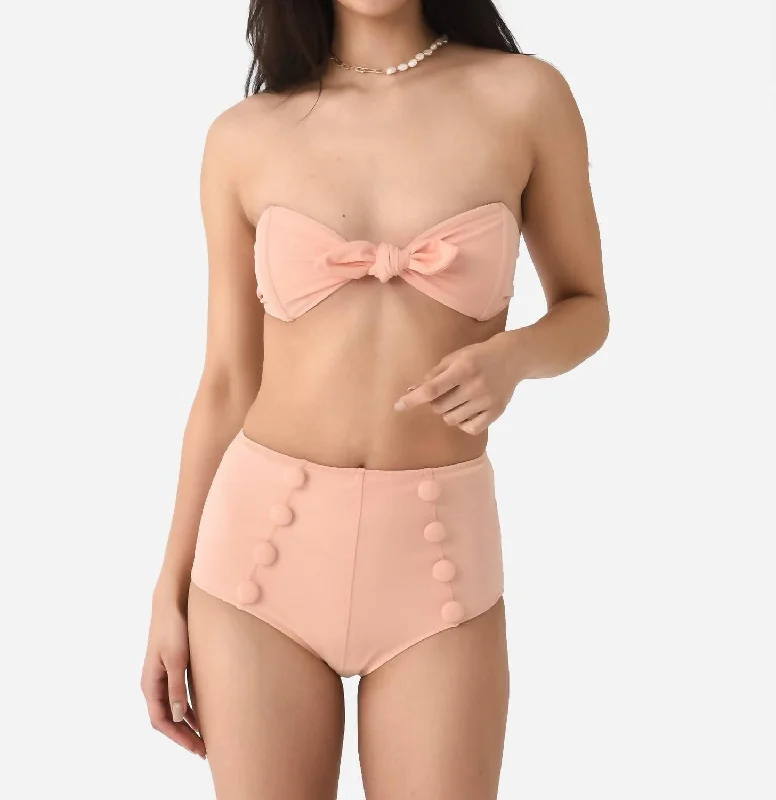 Women's Evening Outfit Poppy High Waisted Bikini Set In Coral Crepe