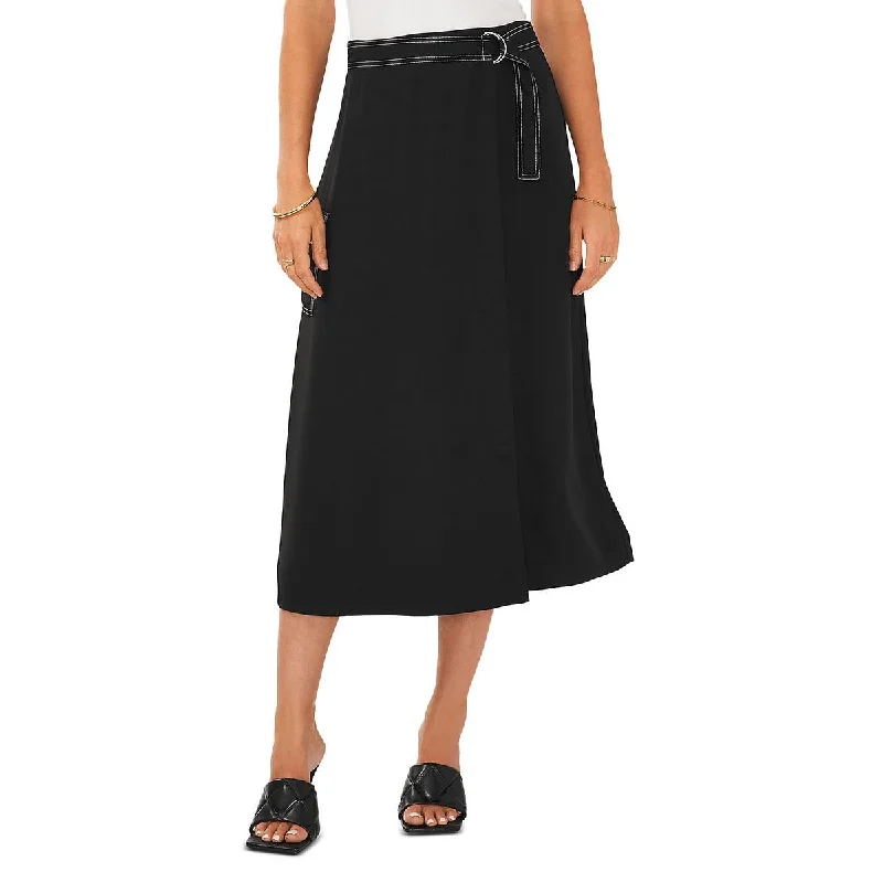 Timeless Women's Outfit Womens Faux Wrap Belted Midi Skirt