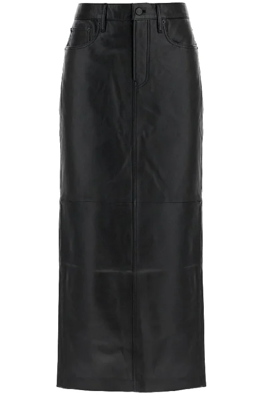 Relaxed Fit Women's Fashion Wardrobe.Nyc Women's Leather Column Skirt For Women