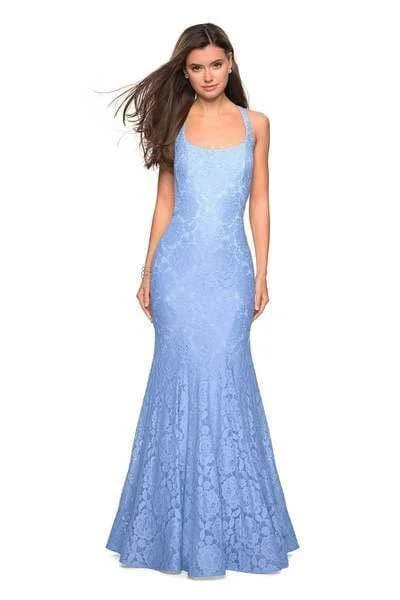 Online Impressions Boutique La Femme 27484SC - Square Neck Cut-Out Detailed Gown