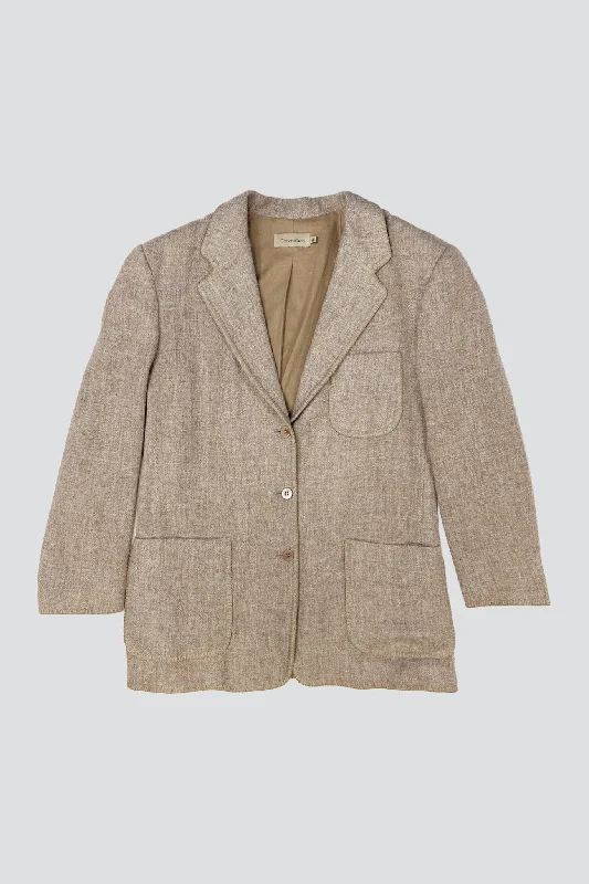 Women's Clothes Calvin Klein Beige Stitch Oversized Blazer