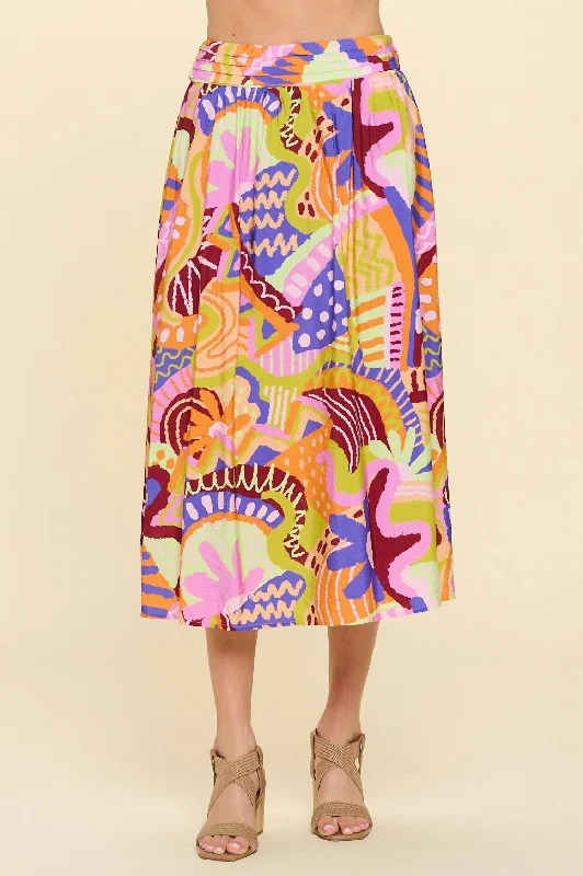 New Arrival Discount Selena Midi Skirt In Multi