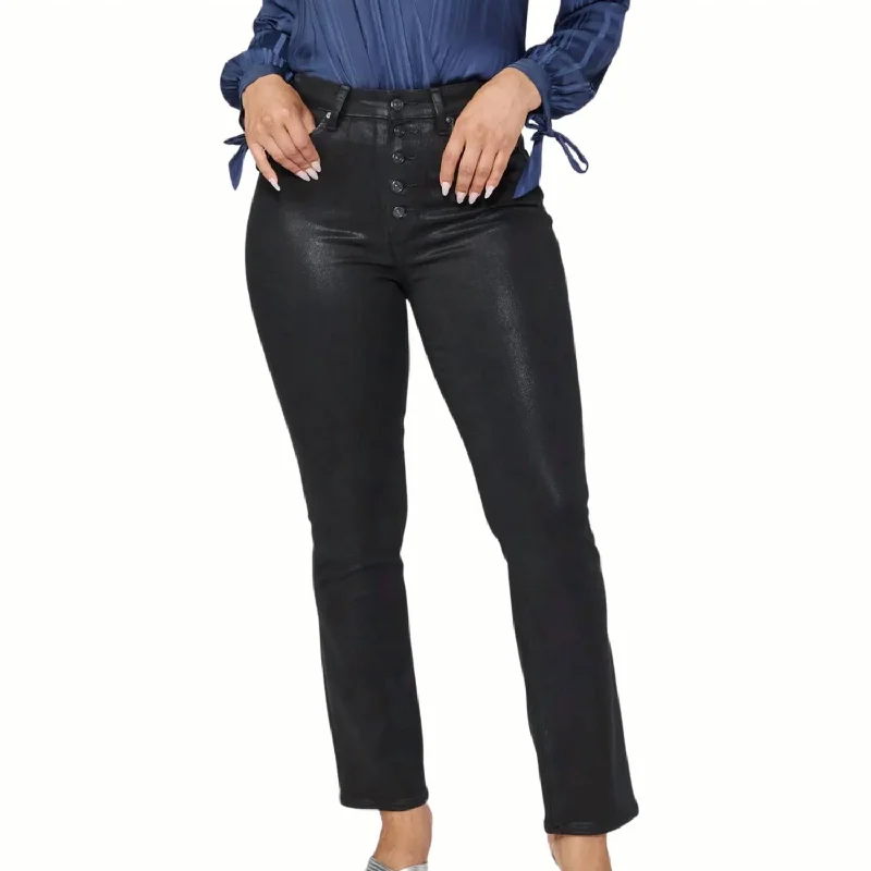 Casual Style for Busy Women Accent Straight Leg Jean In Black Fog Luxe Coating