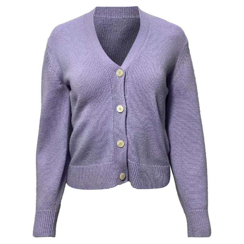 Comfortable Garments For Women Theory Shaped Cardigan in Purple Cashmere