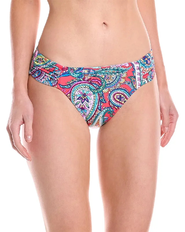 Women's High-Fashion Attire Tommy Bahama Paisley Keys Reversible Shirred Bikini Bottom