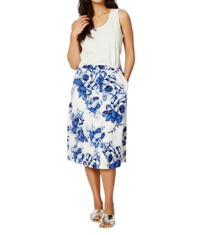 Affordable Luxury Women's Apparel Mokomo Skirt In Blue Bloom