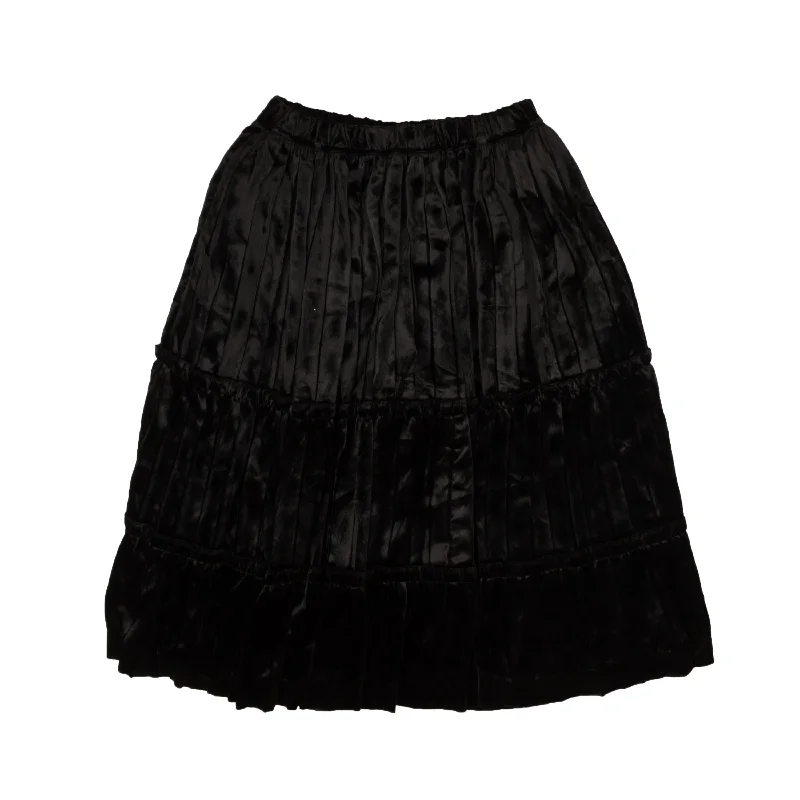 Designer Women's Fashion Online Comme Des Garcons Crush Velvet Tier Frill Trim Skirt - Red