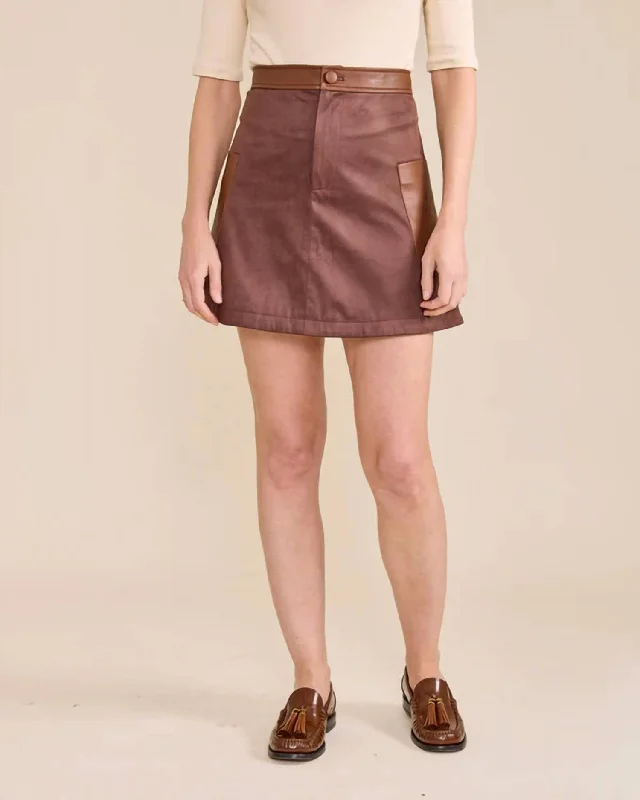 Comfortable Casual Wear Zoe Skirt In Chocolate