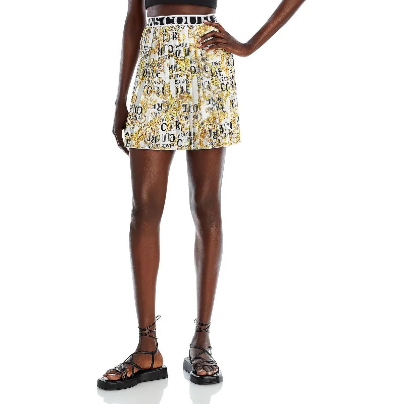 Trendy Women's Fashion Womens Logo Printed Pleated Skirt