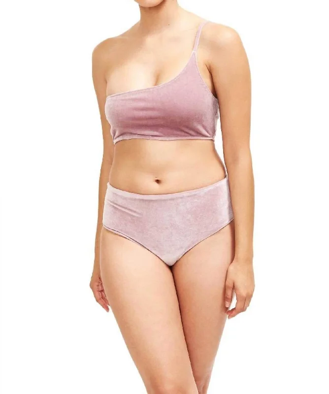 Women's Fashion Clothing Serena Hipster Bikini Bottom In Blush Velvet