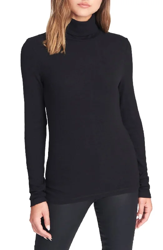 Women's Evening Outfit Essentials Turtleneck Shirt In Black