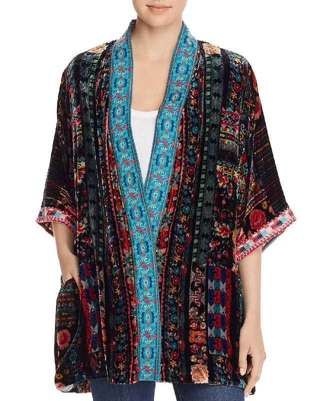 Women's Vintage Garments Abril Reversible Kimono Top In Multi