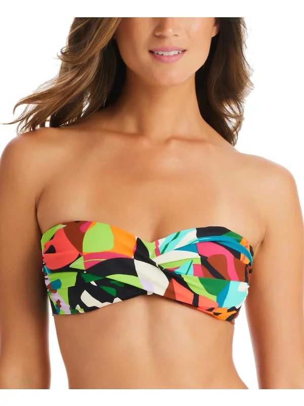 Women's Clothes For Work Events Tropical Dreams Womens Printed Bandeau Bikini Swim top