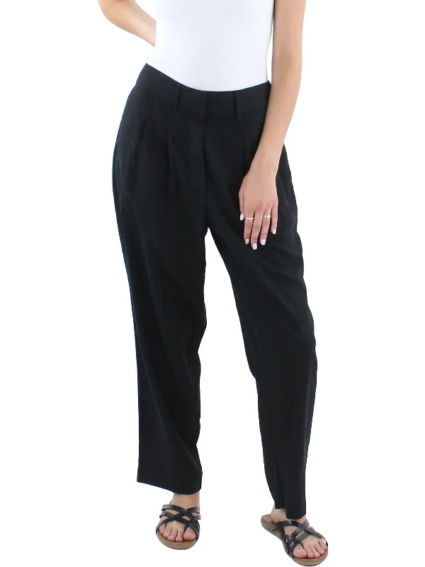 Women's Clothing And Garments Sets Womens Linen High Rise Straight Leg Pants