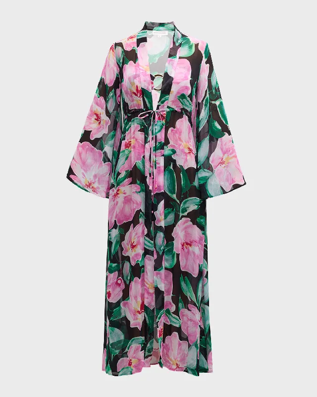 Women's Athletic Apparel Winter Floral Betty Maxi Dress Coverup