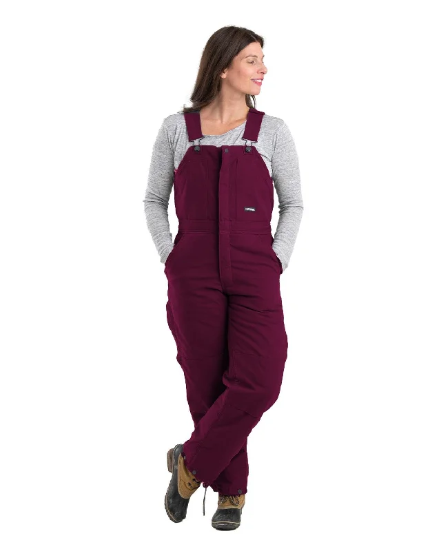 Women's Timeless Attire Berne Apparel Womens Softstone Duck Insulated Plum 100% Cotton Bib Overall