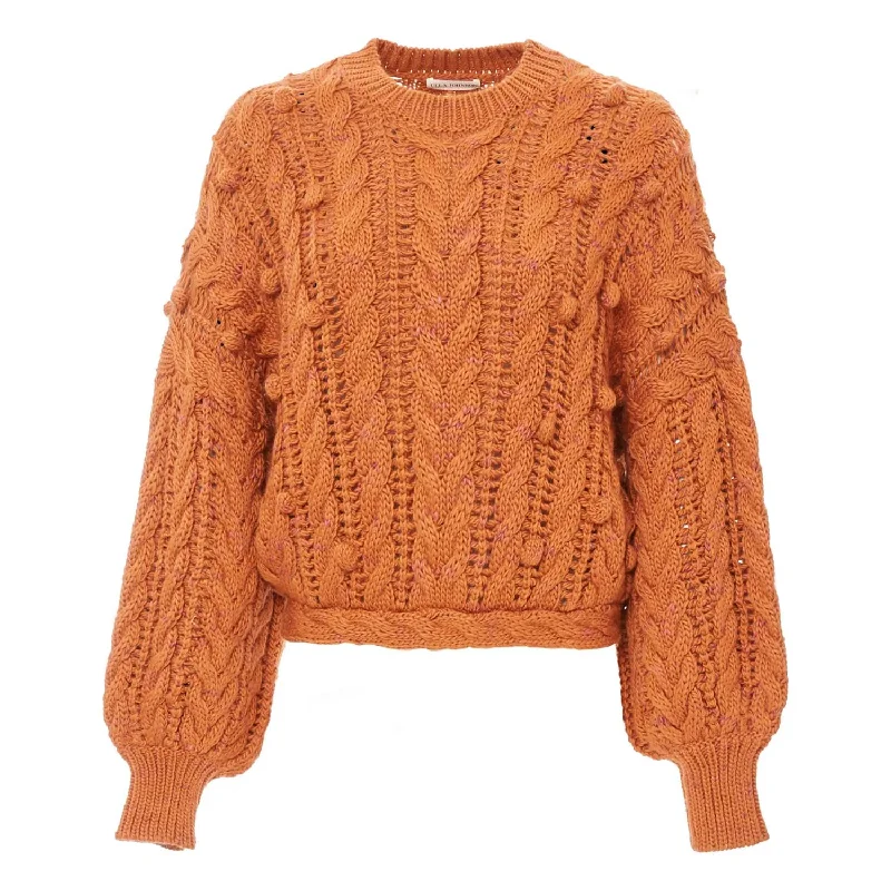 Chic Women's Clothing for Date Nights Women's Caterina Cable Knit Sweater In Sienna