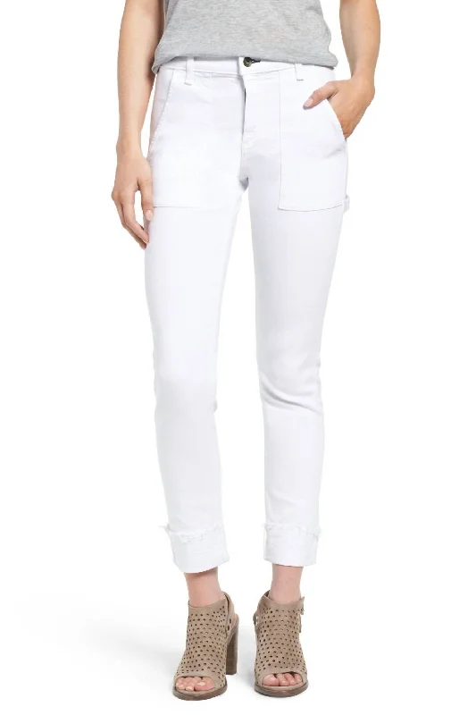 Women's Casual Apparel For Weekends Carpenter Skinny Jean In White