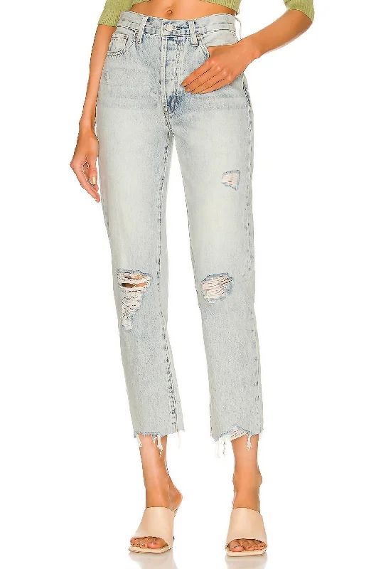 Women's Clothing for Every Occasion Charlie High Rise Straight Jean In Hysteria Distressed