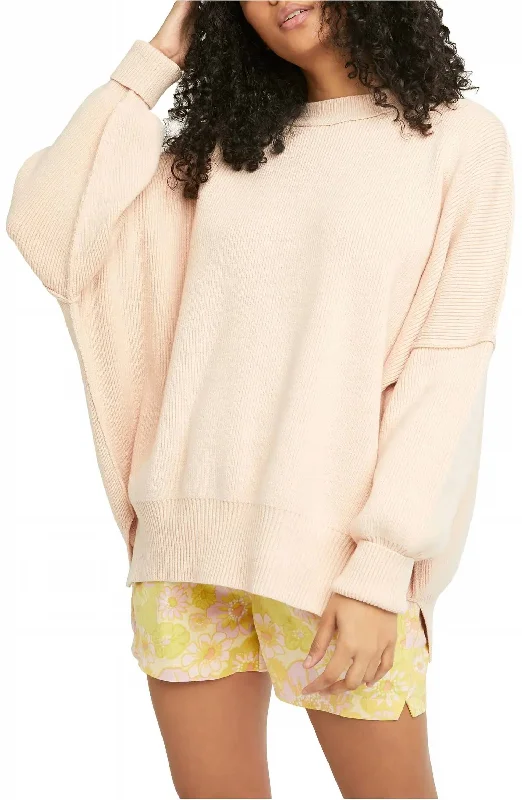 Women's Evening Apparel Easy Street Tunic Sweater In Peach Parfait